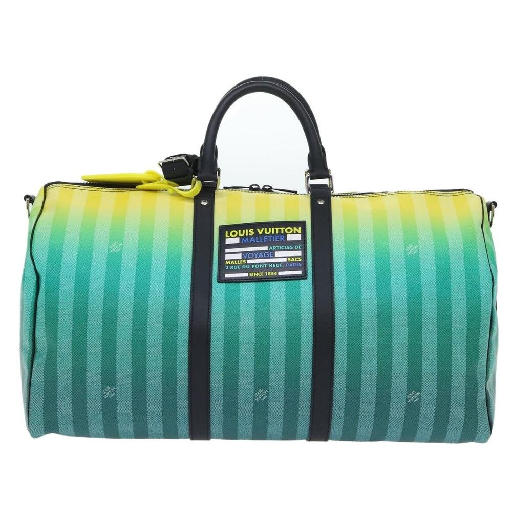 Louis Vuitton Damier Stripe Gradation Keepall Bandouliere 50 Boston Bag Green